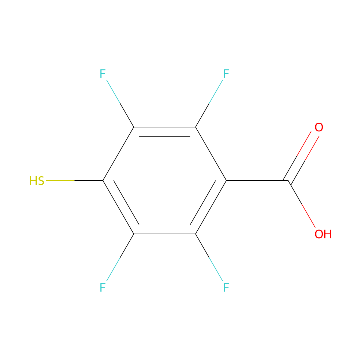 2,3,5,6-Tetrafluoro-4-mercaptobenzoic Acid molecular structure, CAS 5211-44-9