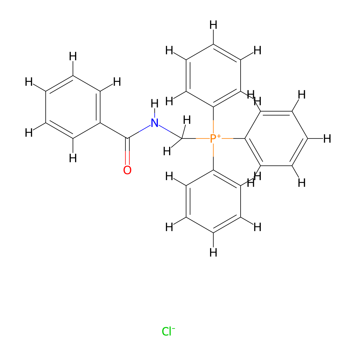 (Benzamidomethyl)(triphenyl)phosphanium chloride molecular structure, CAS 52111-52-1