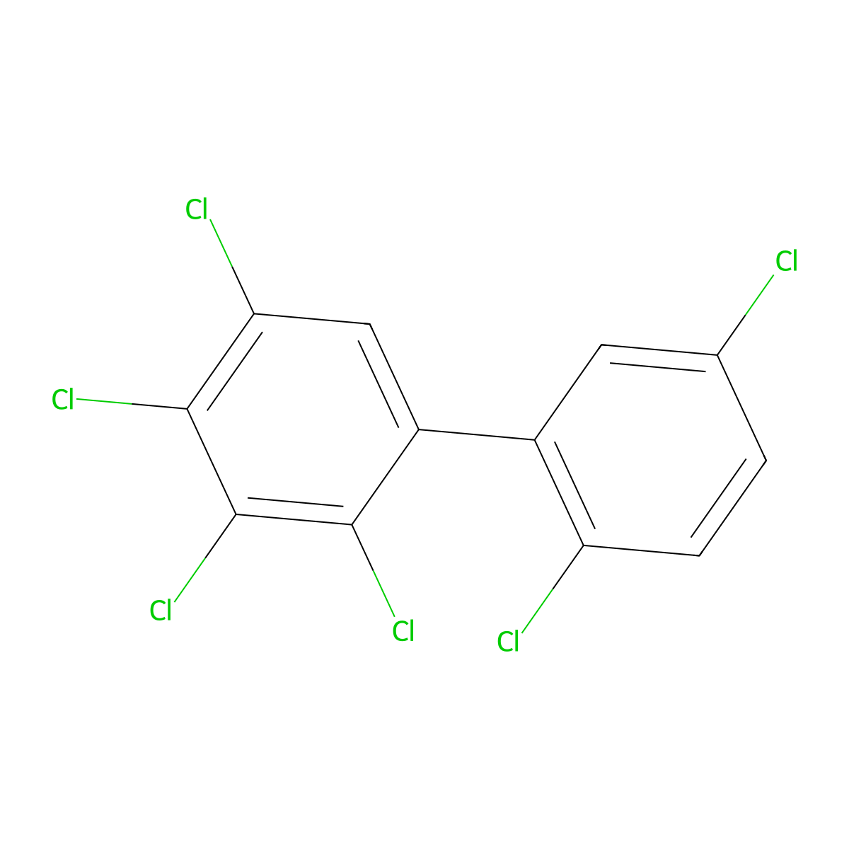 2,2',3,4,5,5'-Hexachlorobiphenyl molecular structure, CAS 52112-04-6