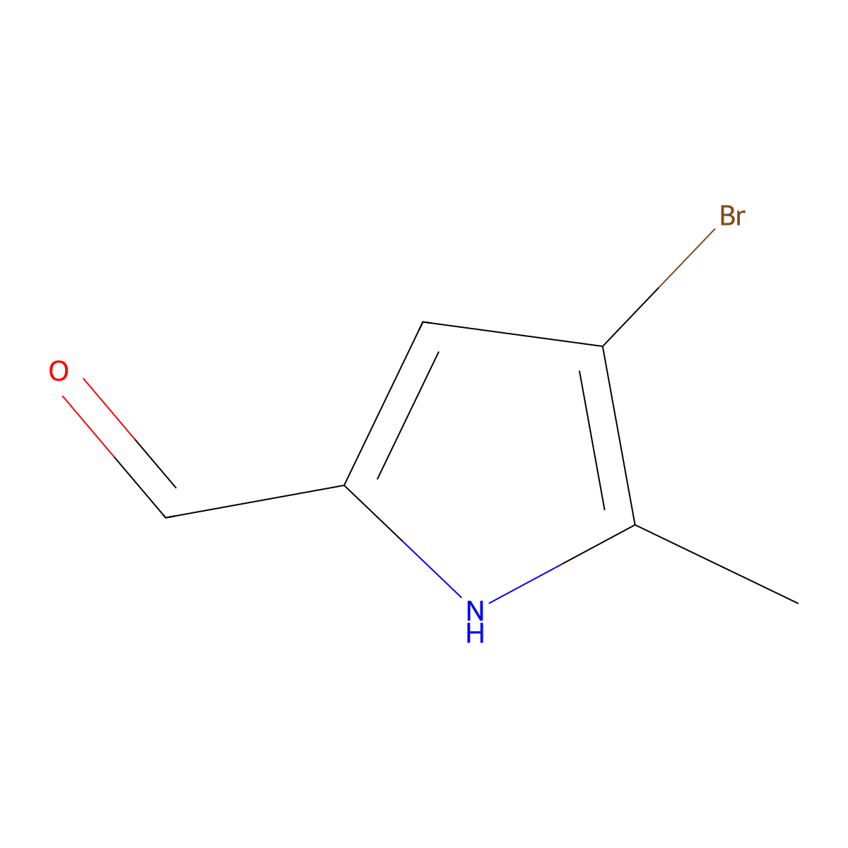 4-bromo-5-methyl-1H-pyrrole-2-carbaldehyde molecular structure, CAS 52115-67-0