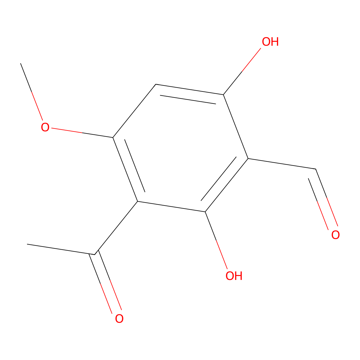 3-Acetyl-2,6-dihydroxy-4-methoxybenzaldehyde molecular structure, CAS 52117-67-6