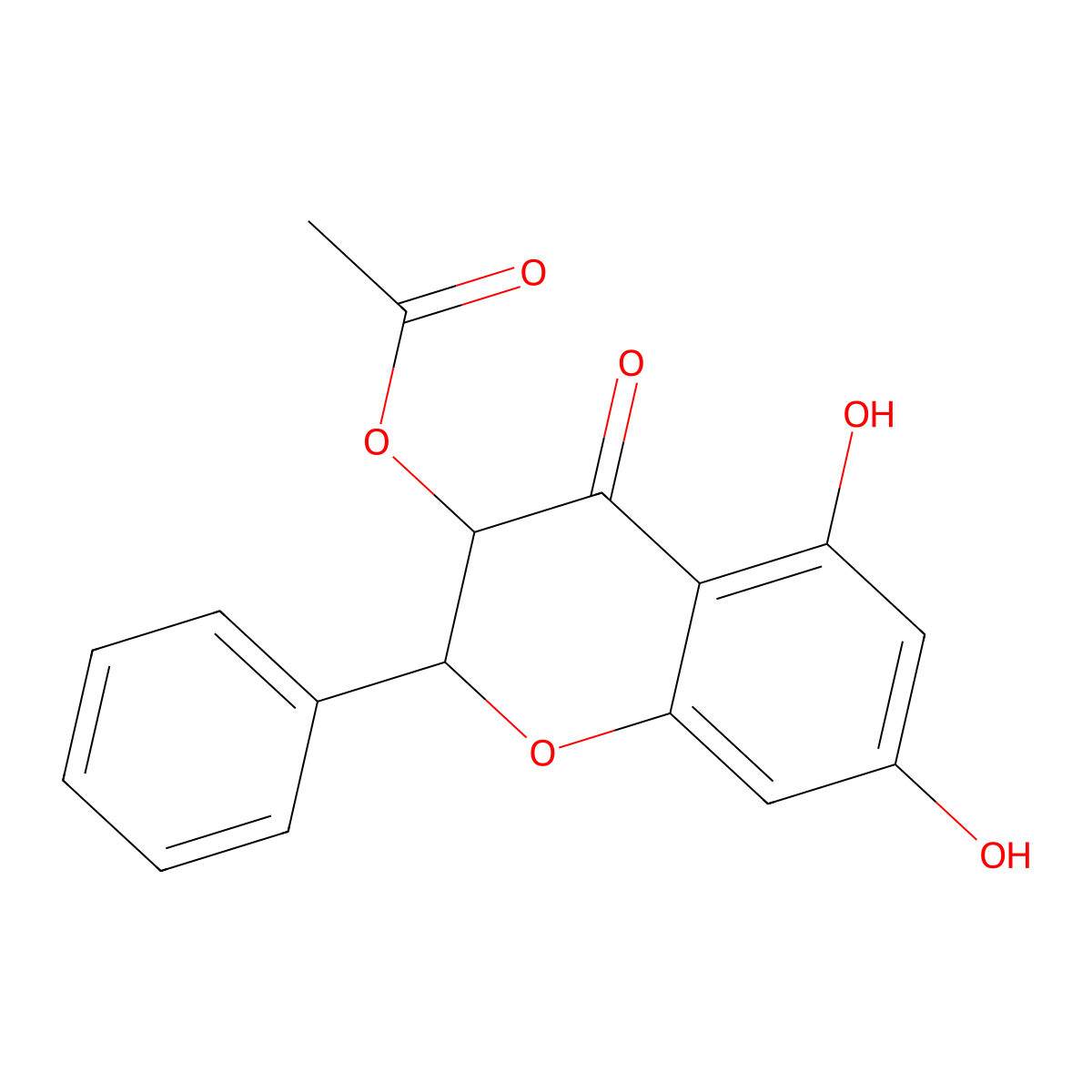 Pinobanksin 3-acetate molecular structure, CAS 52117-69-8