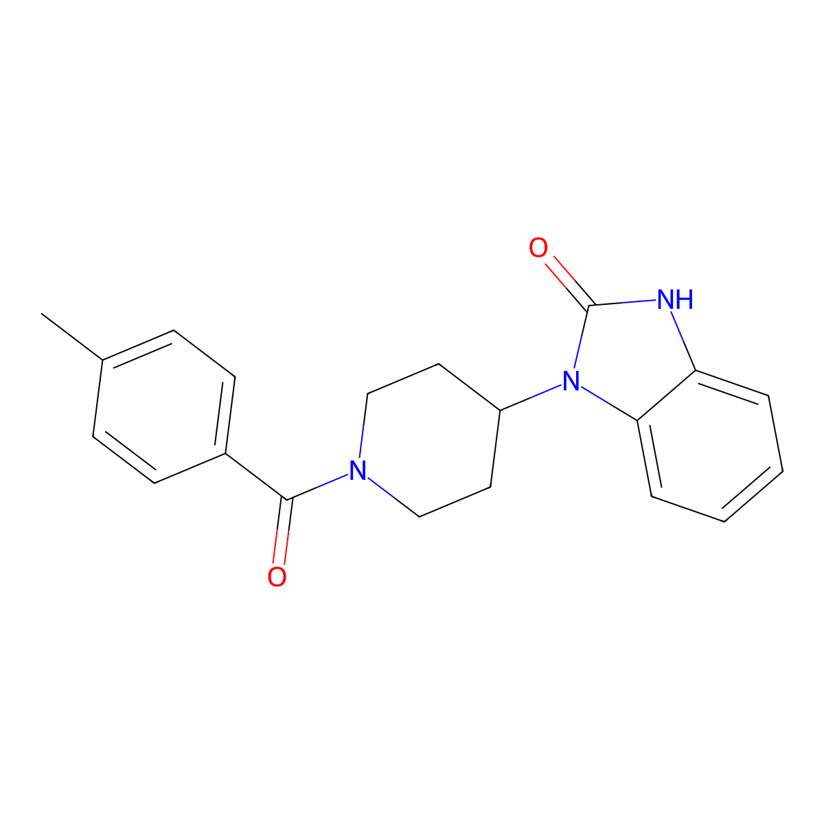 1-{1-[(4-Methylphenyl)carbonyl]-4-piperidyl}-3-hydrobenzimidazol-2-one molecular structure, CAS 521170-70-7