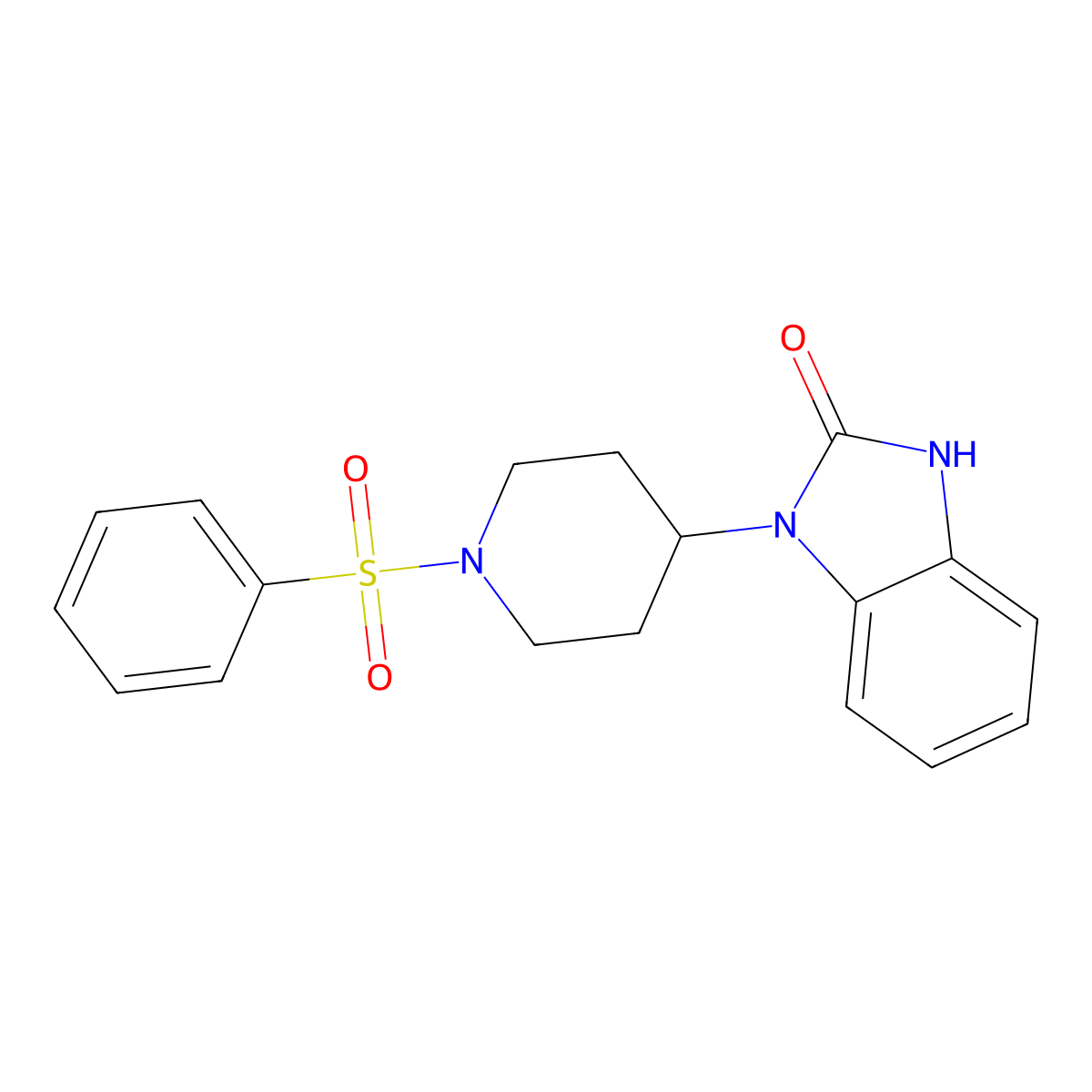 1-[1-(Phenylsulfonyl)-4-piperidyl]-3-hydrobenzimidazol-2-one molecular structure, CAS 521172-31-6