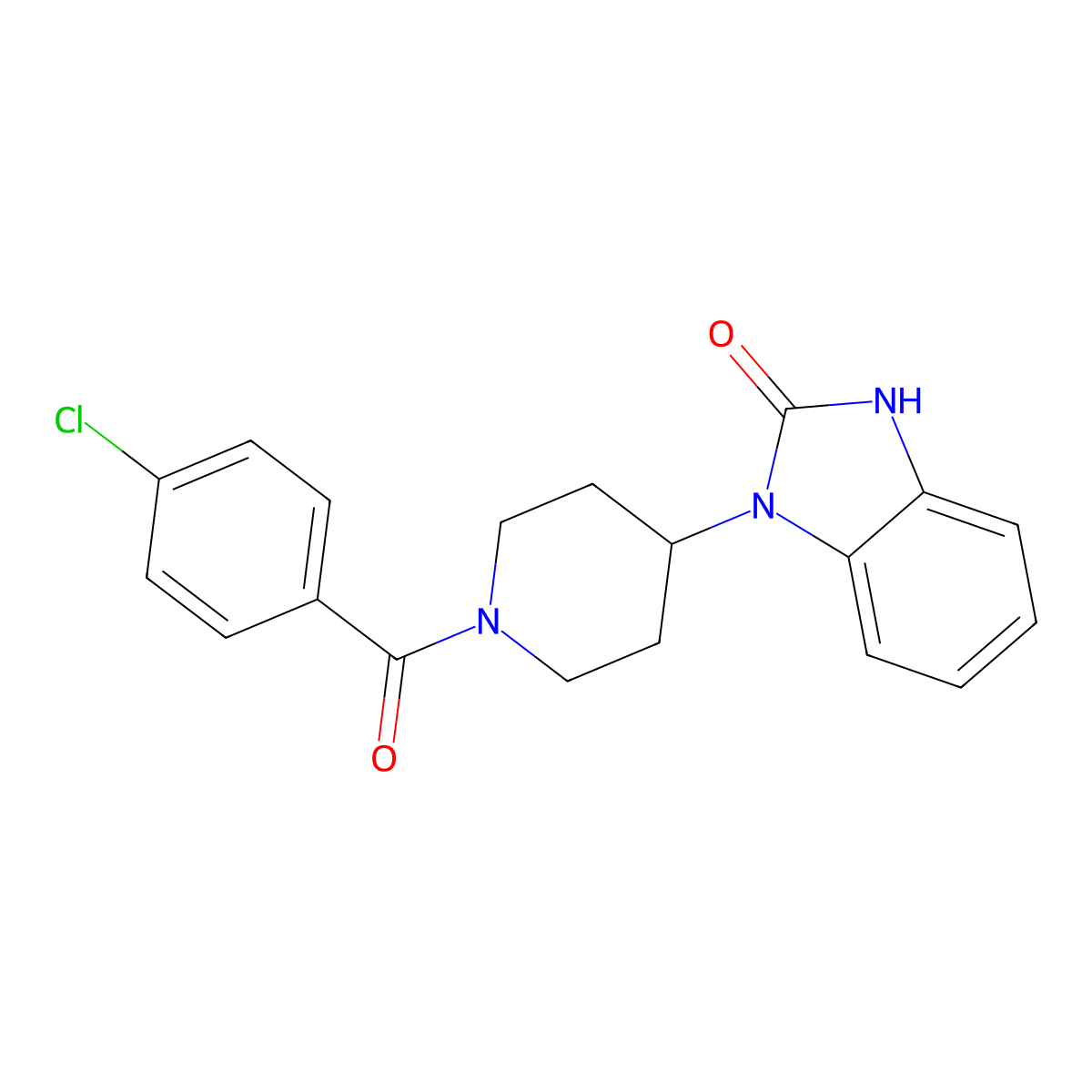 1-{1-[(4-Chlorophenyl)carbonyl]-4-piperidyl}-3-hydrobenzimidazol-2-one molecular structure, CAS 521173-33-1