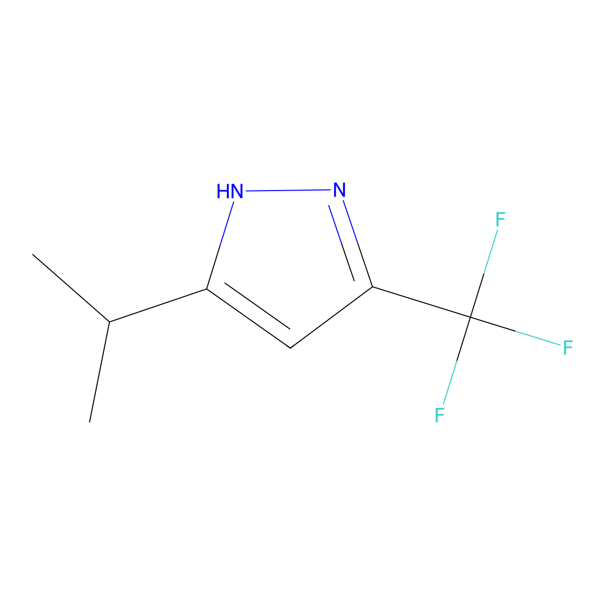 3-(trifluoroMethyl)-5-isopropyl-1H-pyrazole molecular structure, CAS 52118-86-2