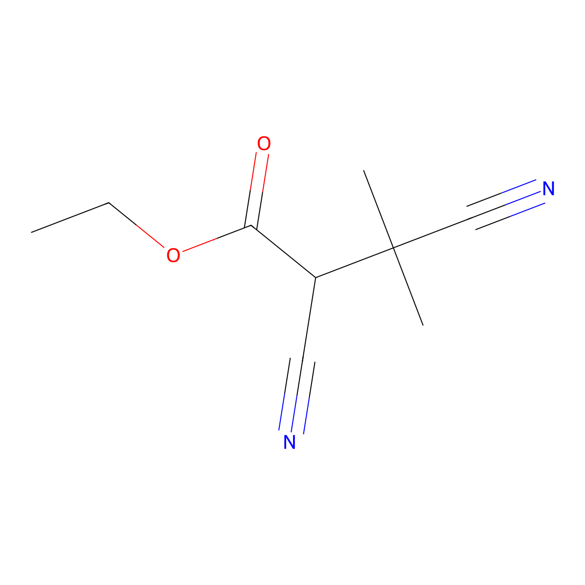 Ethyl 2,3-dicyano-3-methylbutanoate molecular structure, CAS 52119-01-4