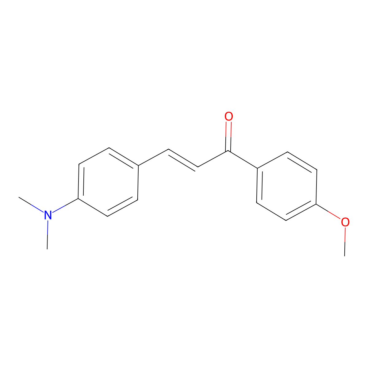 3-[4-(Dimethylamino)phenyl]-1-(4-methoxyphenyl)prop-2-en-1-one molecular structure, CAS 52119-37-6