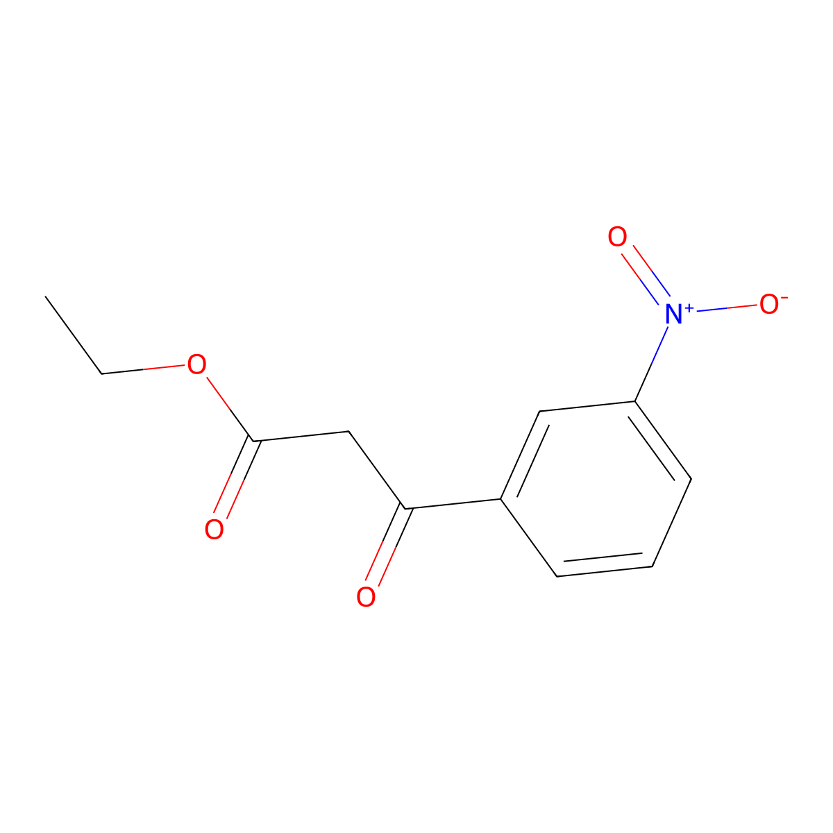 Ethyl 3-nitro-beta-oxobenzenepropanoate molecular structure, CAS 52119-38-7