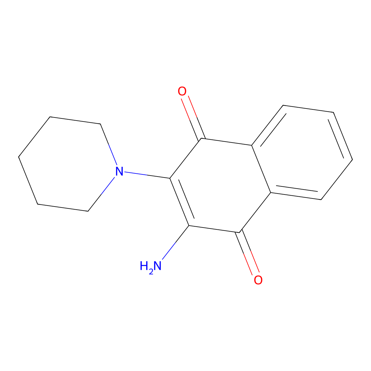 2-Amino-3-piperidin-1-ylnaphthalene-1,4-dione molecular structure, CAS 5212-52-2