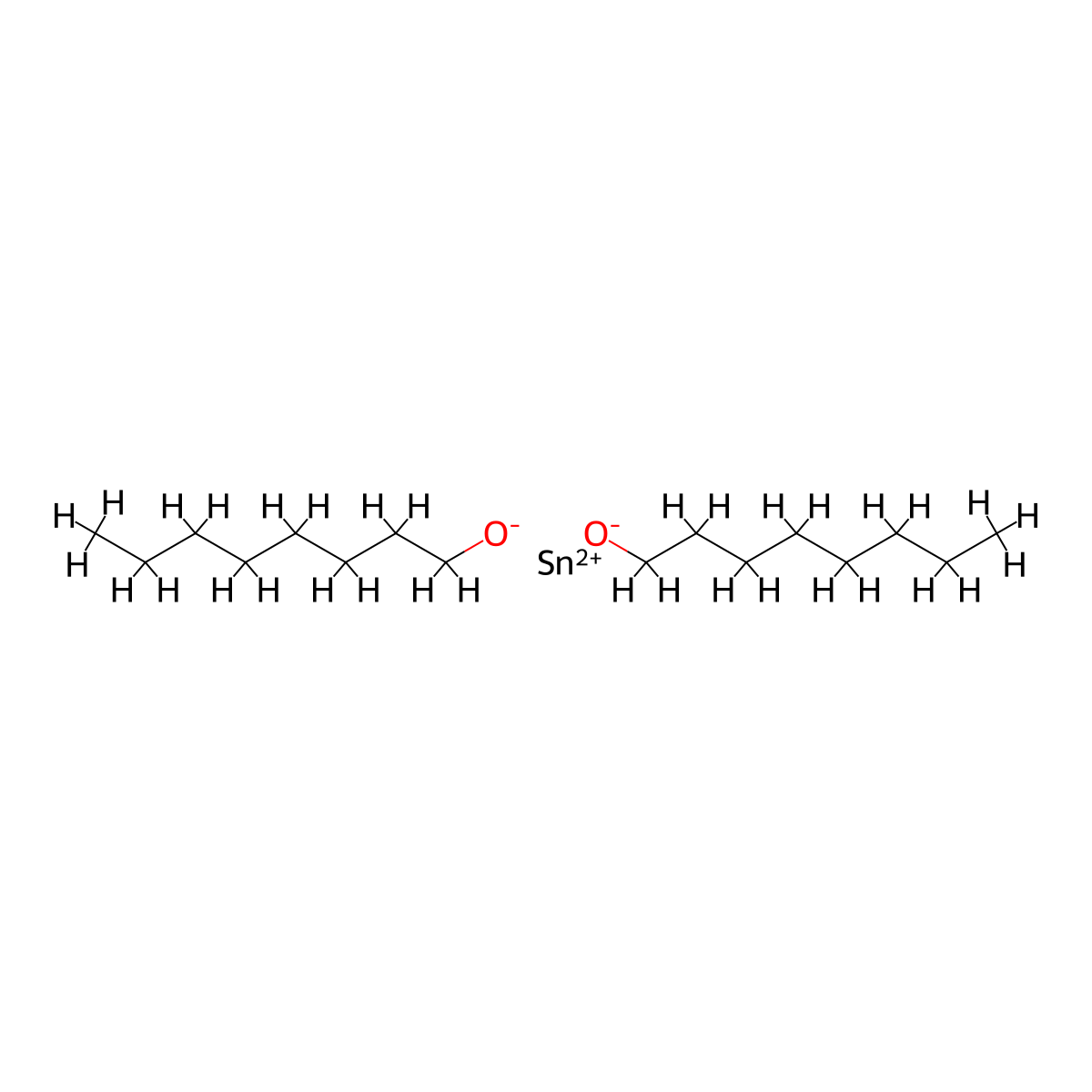 Tin di(octanolate) molecular structure, CAS 52120-31-7