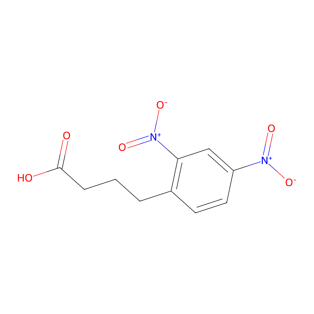 2,4-Dinitrobenzenebutyric acid molecular structure, CAS 52120-49-7