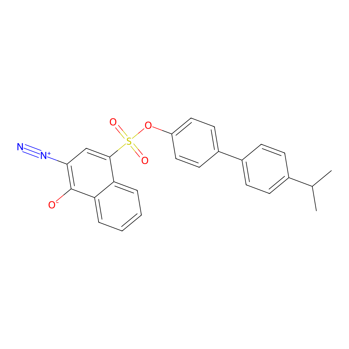 1-Naphthalenesulfonic acid, 3-diazo-3,4-dihydro-4-oxo-, ar'-(1-methylethyl)[1,1'-biphenyl]-4-yl ester molecular structure, CAS 52125-43-6