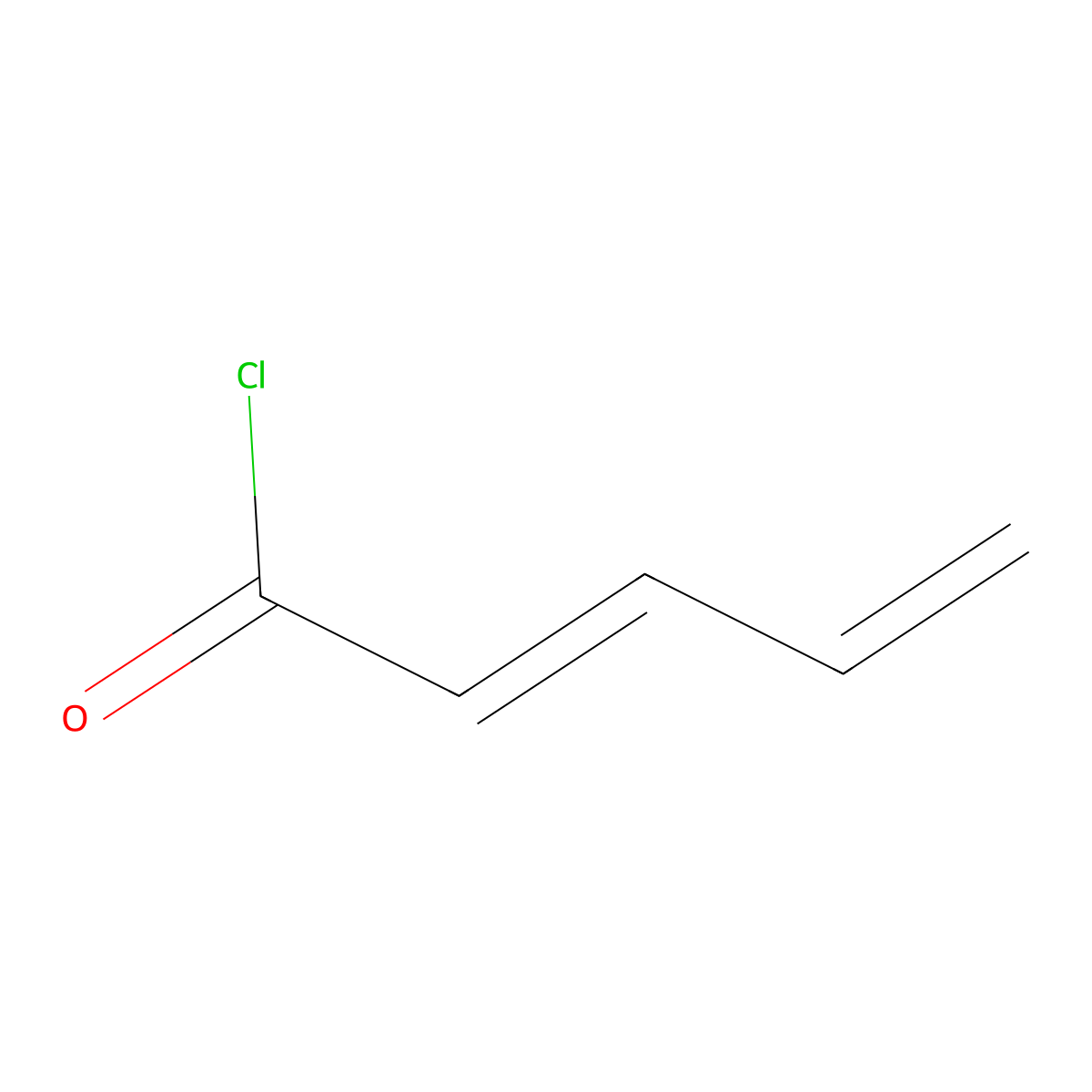 Penta-2,4-dienoyl chloride molecular structure, CAS 52126-35-9
