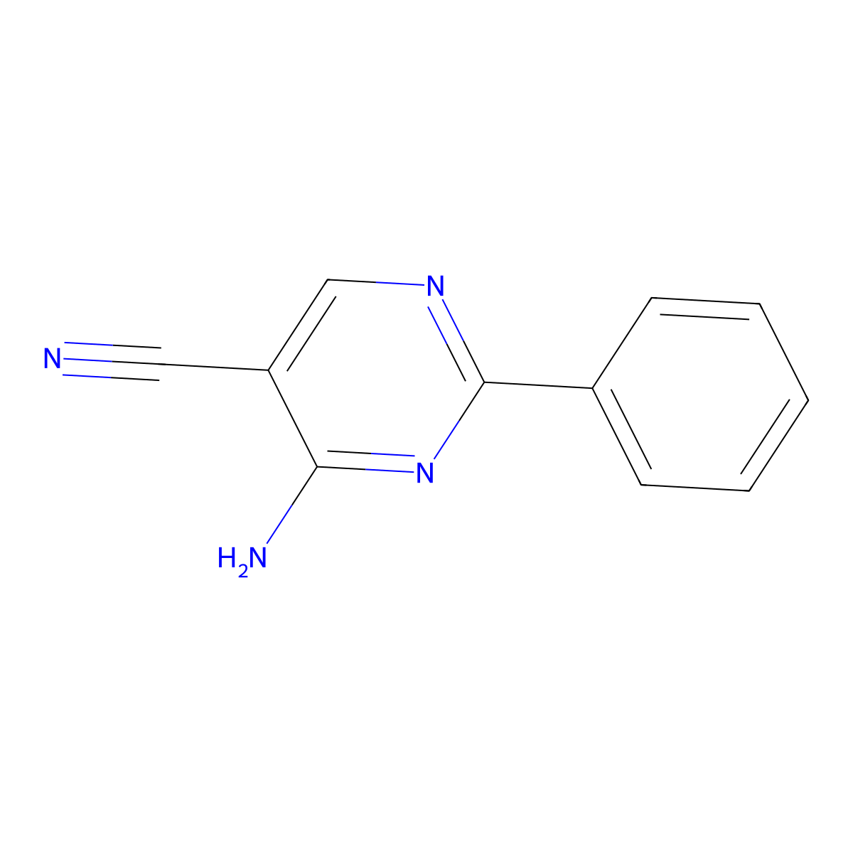 4-Amino-2-phenylpyrimidine-5-carbonitrile molecular structure, CAS 52126-76-8