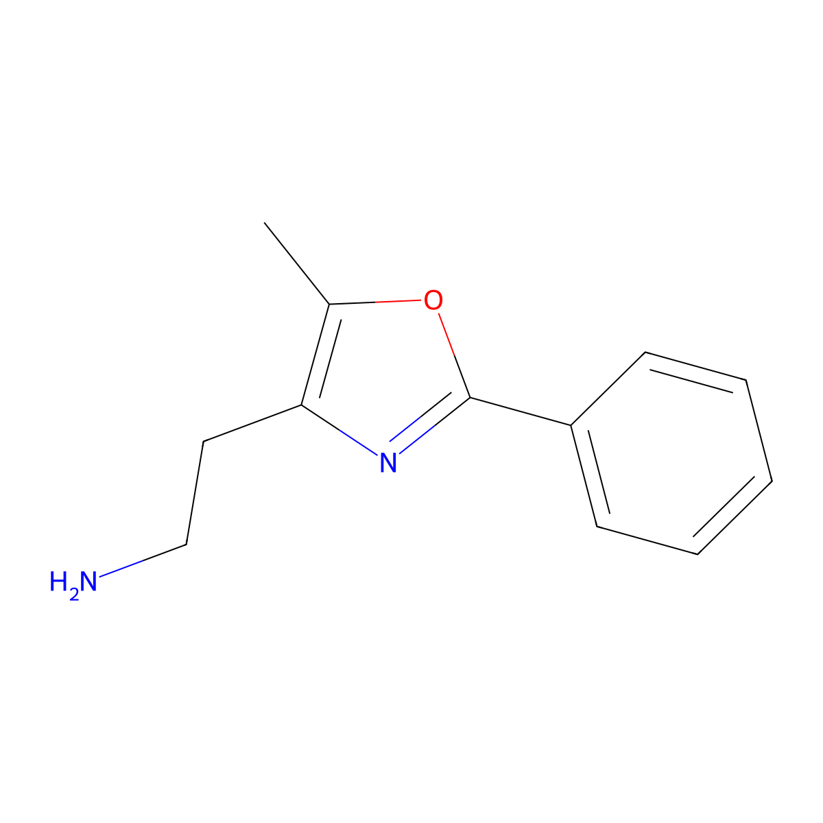 2-(5-Methyl-2-phenyl-1,3-oxazol-4-yl)ethan-1-amine molecular structure, CAS 521266-47-7