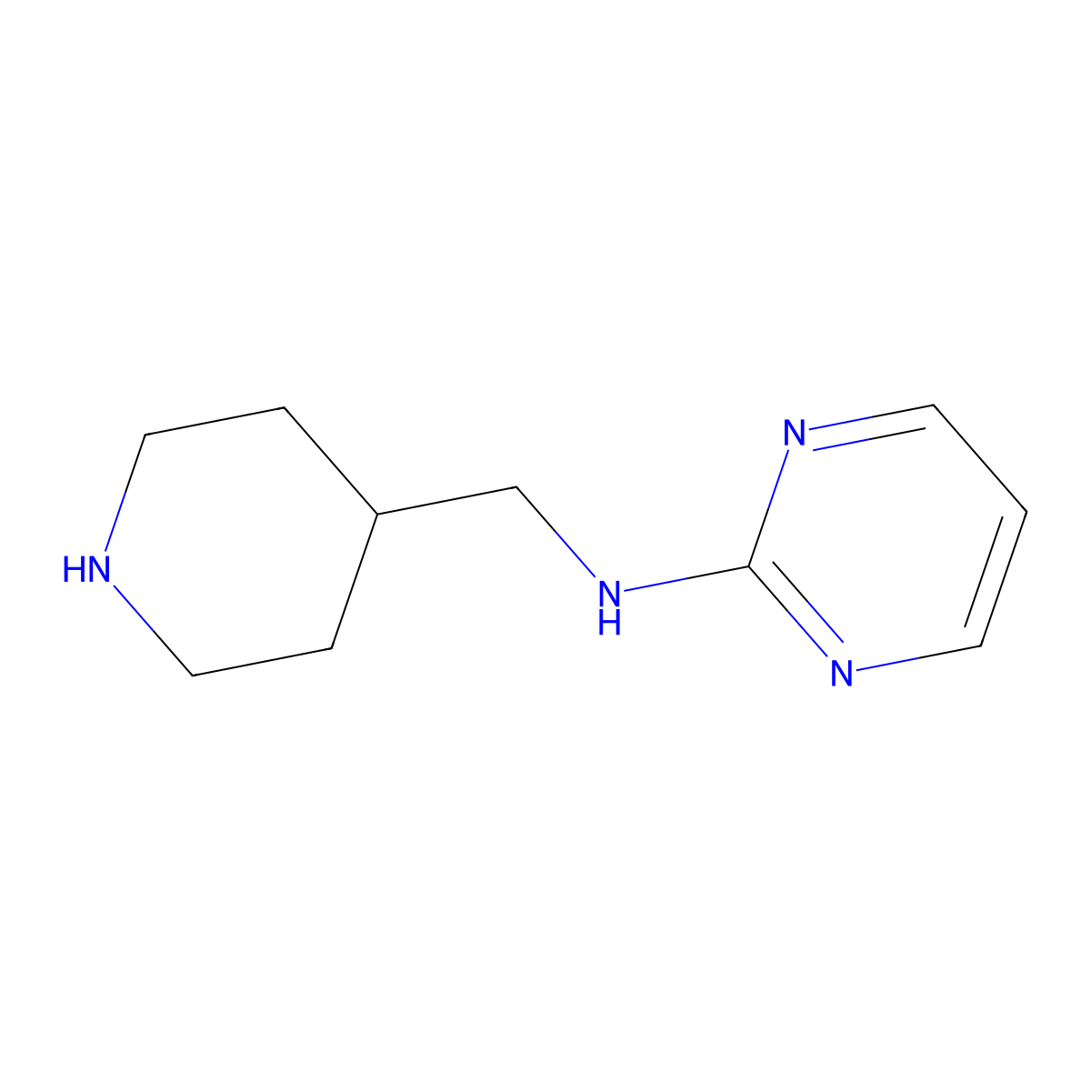 N-(Piperidin-4-ylmethyl)pyrimidin-2-amine molecular structure, CAS 521273-76-7