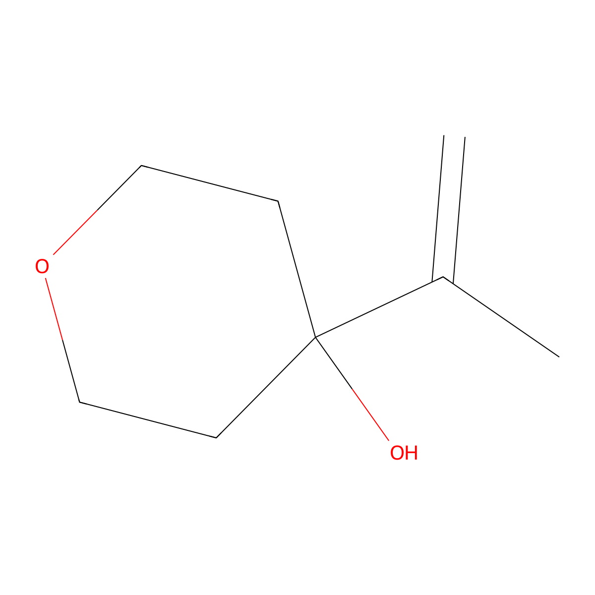 4-(Prop-1-en-2-yl)oxan-4-ol molecular structure, CAS 521275-90-1