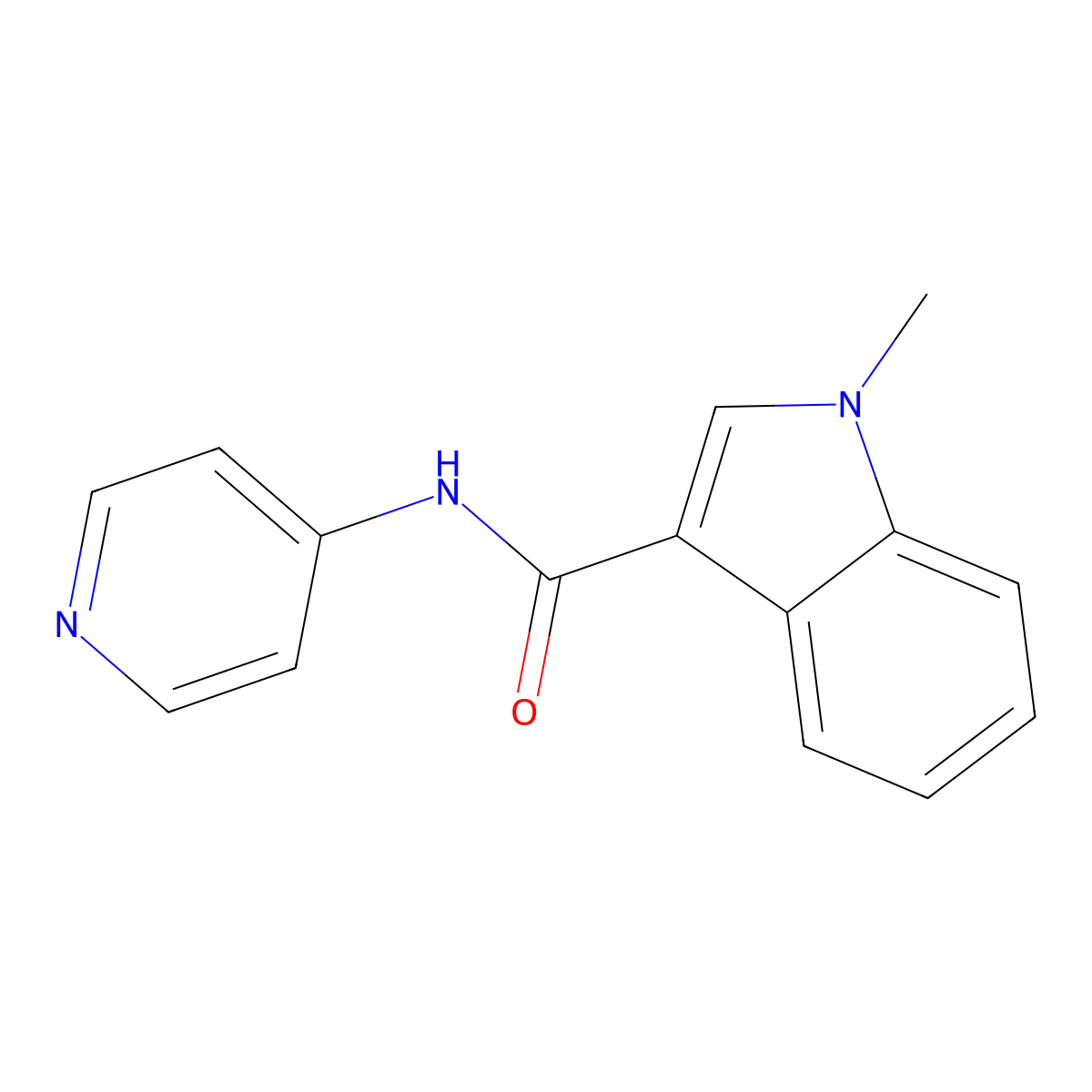 1-methyl-N-(pyridin-4-yl)-1H-indole-3-carboxamide molecular structure, CAS 521276-50-6