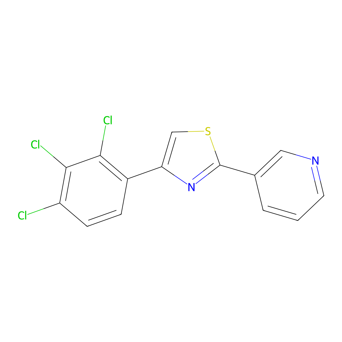 3-[4-(2,3,4-Trichlorophenyl)-1,3-thiazol-2-yl]pyridine molecular structure, CAS 521280-23-9