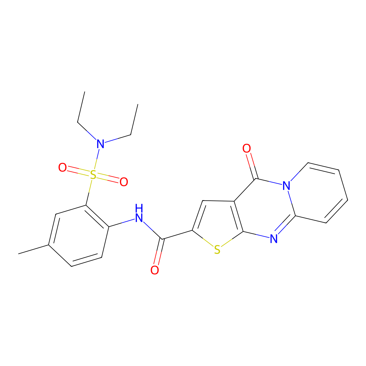 N-[2-(diethylsulfamoyl)-4-methylphenyl]-2-oxo-6-thia-1,8-diazatricyclo[7.4.0.0^{3,7}]trideca-3(7),4,8,10,12-pentaene-5-carboxamide molecular structure, CAS 521283-87-4