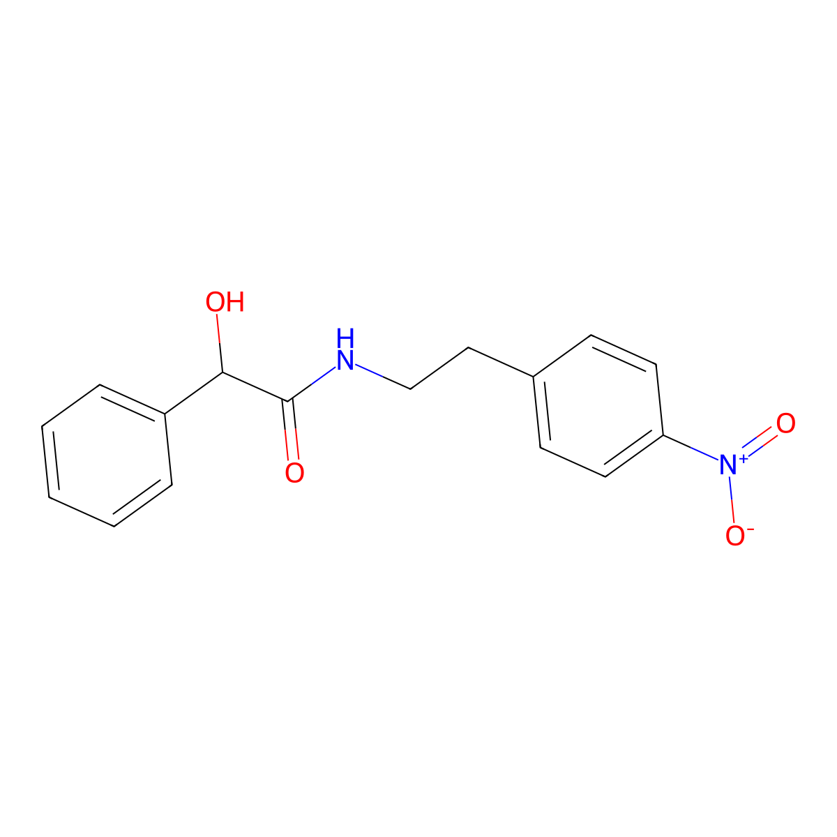 (R)-2-Hydroxy-N-(4-nitrophenethyl)-2-phenylacetamide molecular structure, CAS 521284-19-5