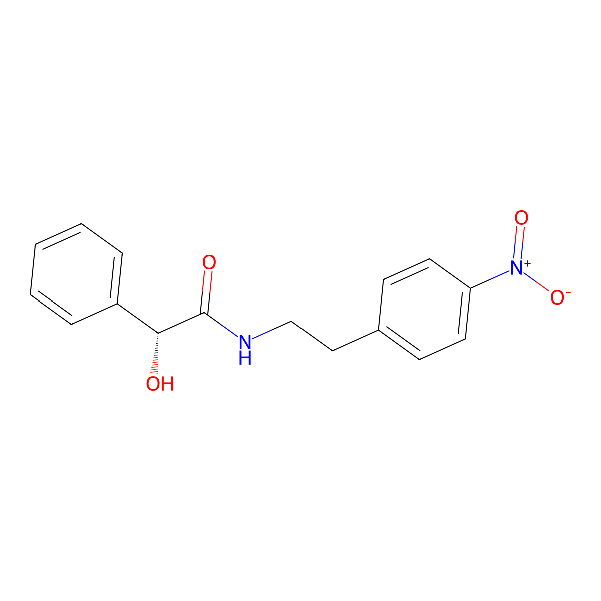 (R)-2-Hydroxy-N-(4-nitrophenethyl)-2-phenylacetamide molecular structure, CAS 521284-19-5