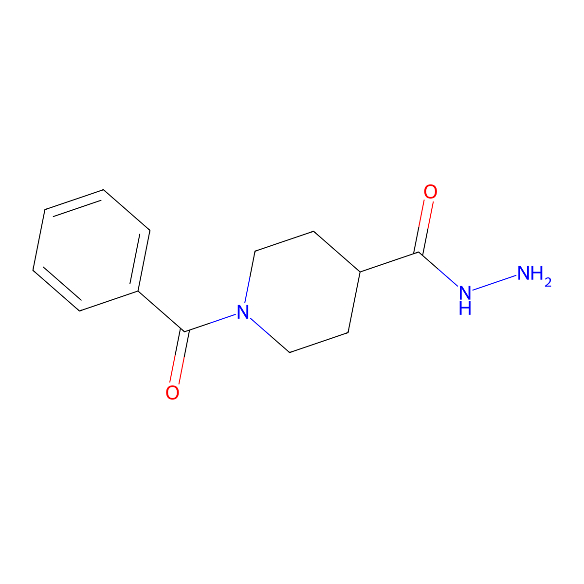 1-Benzoylpiperidine-4-carbohydrazide molecular structure, CAS 521289-77-0