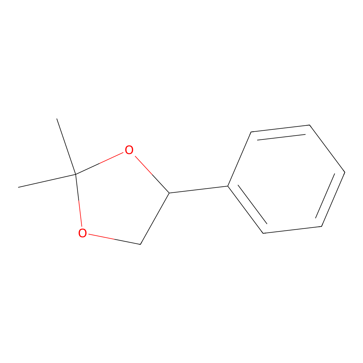 2,2-Dimethyl-4-phenyl-1,3-dioxolane molecular structure, CAS 52129-03-0