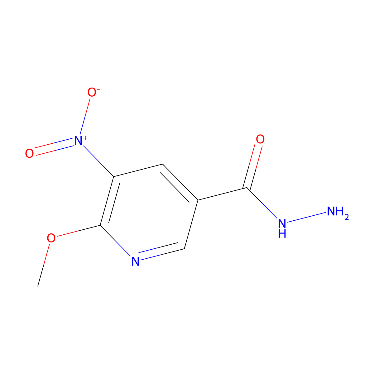 6-Methoxy-5-nitropyridine-3-carbohydrazide molecular structure, CAS 521290-16-4