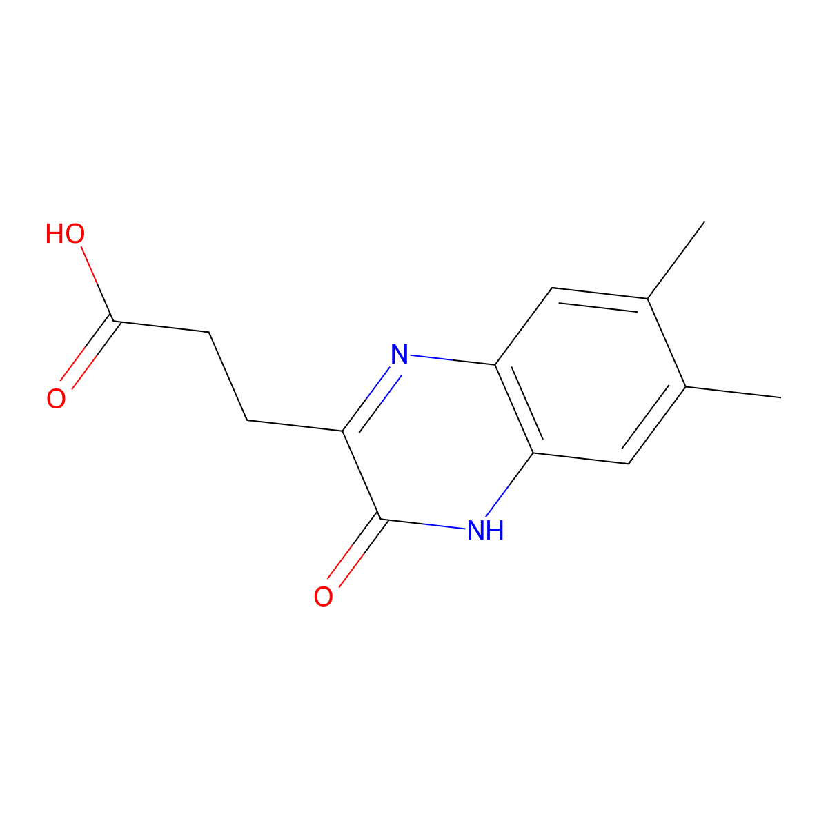 3-(6,7-Dimethyl-3-oxo-3,4-dihydroquinoxalin-2-yl)propanoic acid molecular structure, CAS 521292-68-2