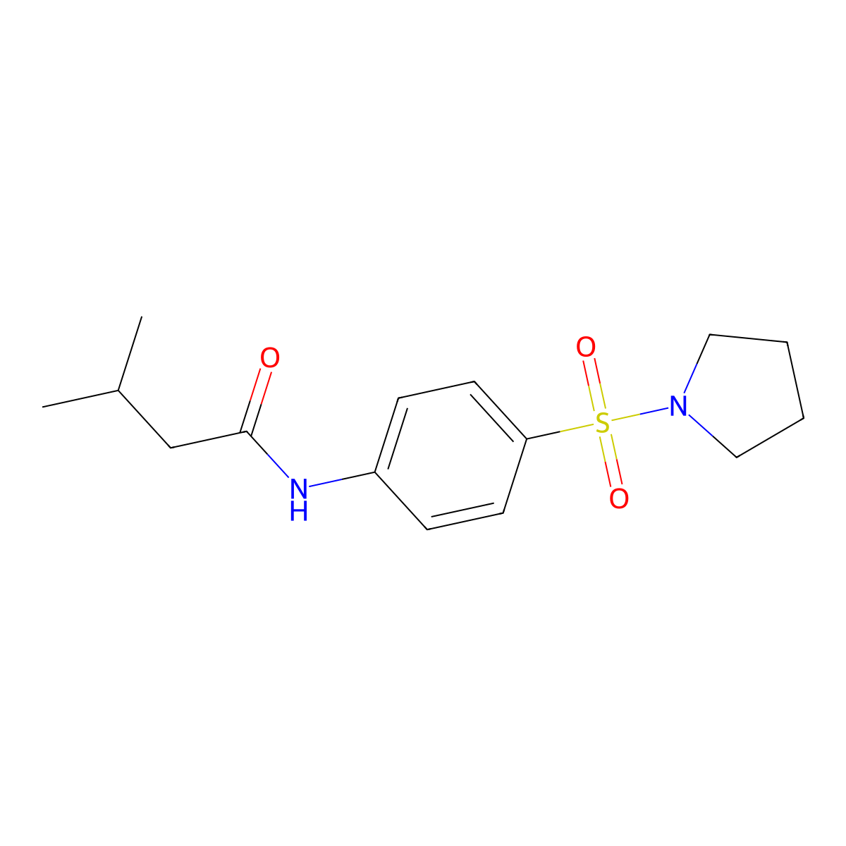 3-methyl-N-(4-pyrrolidin-1-ylsulfonylphenyl)butanamide molecular structure, CAS 521294-97-3