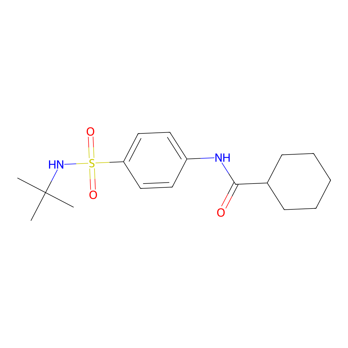 N-[4-(tert-butylsulfamoyl)phenyl]cyclohexanecarboxamide molecular structure, CAS 521295-10-3
