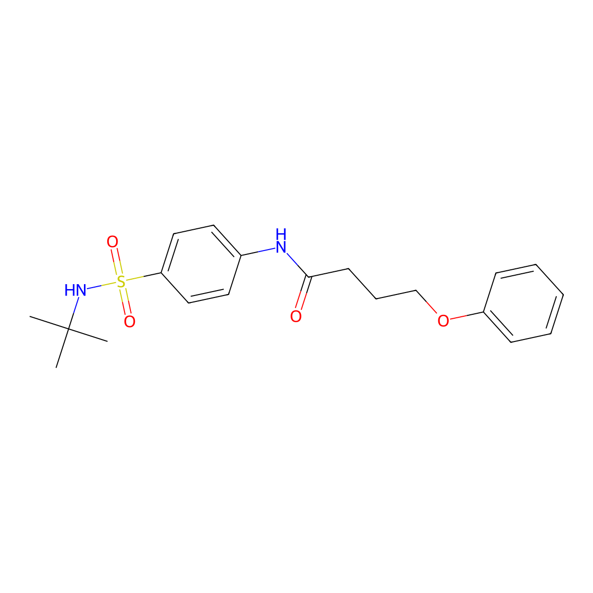 N-[4-(tert-butylsulfamoyl)phenyl]-4-phenoxybutanamide molecular structure, CAS 521295-21-6