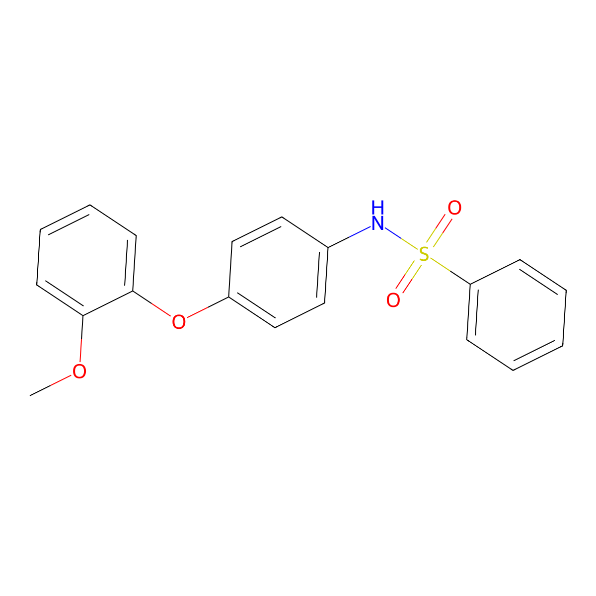 N-[4-(2-methoxyphenoxy)phenyl]benzenesulfonamide molecular structure, CAS 521295-67-0
