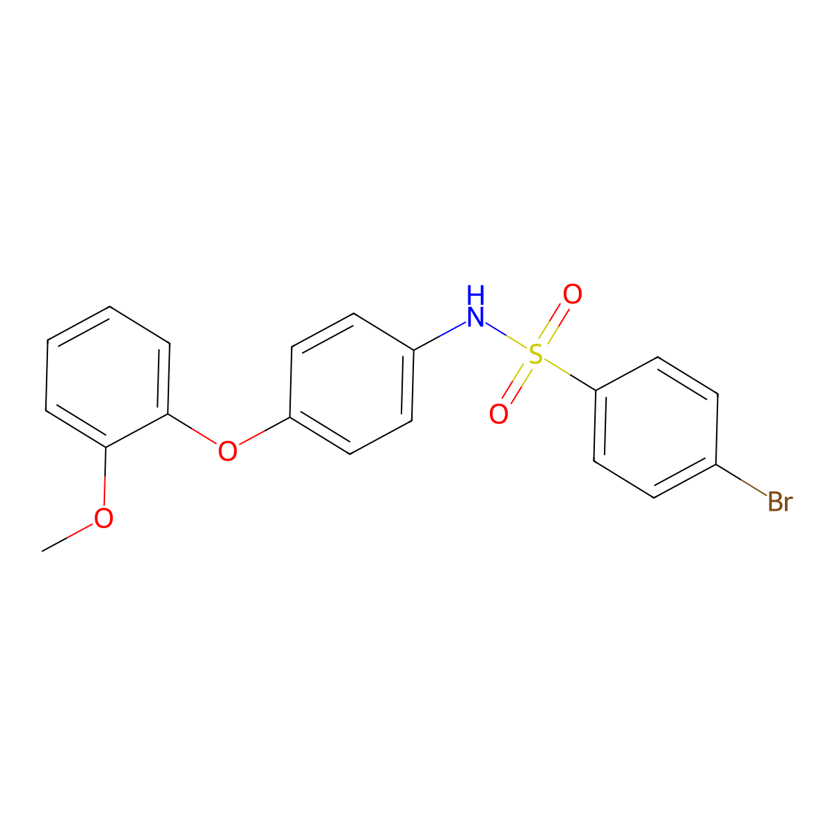 4-bromo-N-[4-(2-methoxyphenoxy)phenyl]benzenesulfonamide molecular structure, CAS 521295-68-1