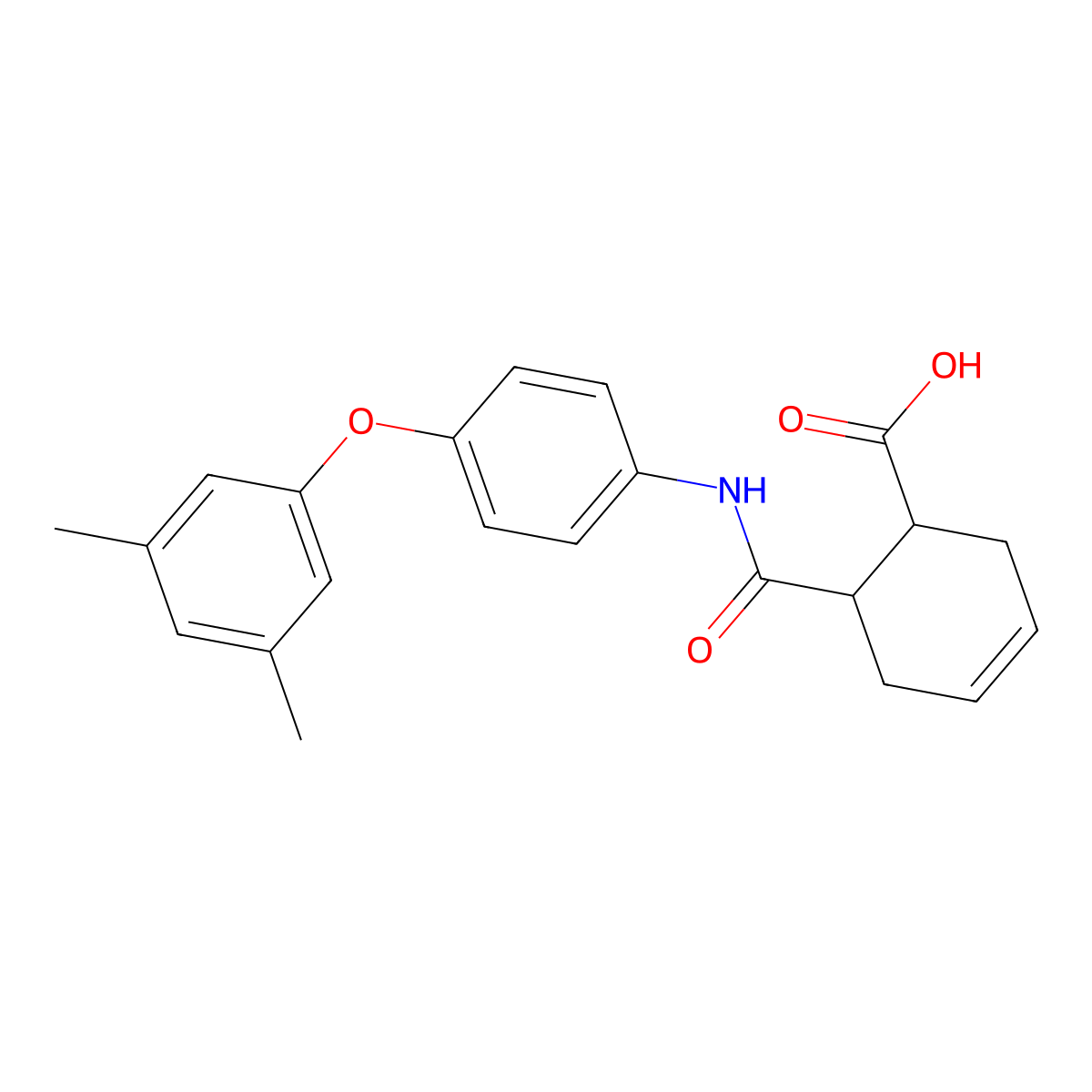 6-{[4-(3,5-Dimethylphenoxy)phenyl]carbamoyl}cyclohex-3-ene-1-carboxylic acid molecular structure, CAS 521295-70-5