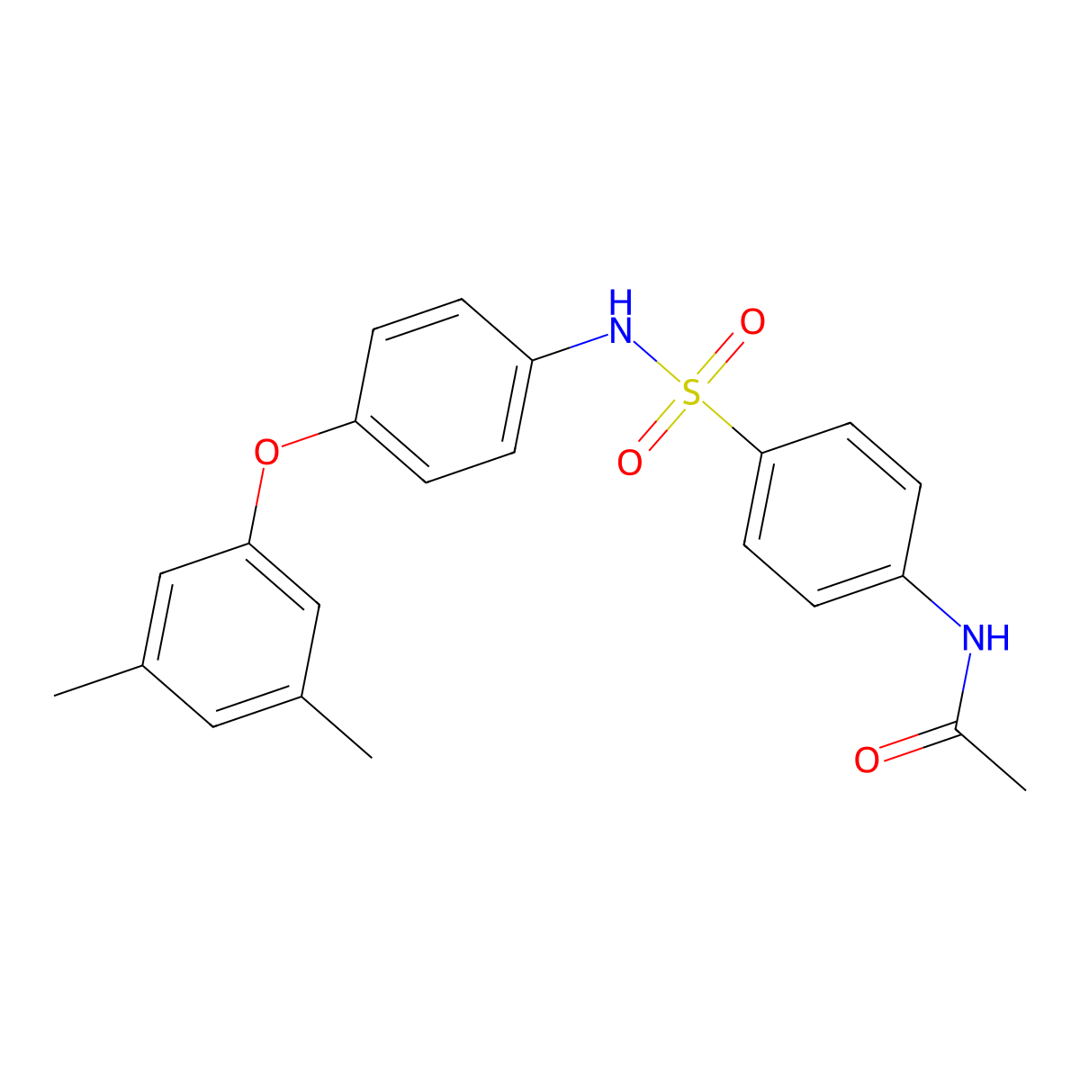 N-[4-[[4-(3,5-dimethylphenoxy)phenyl]sulfamoyl]phenyl]acetamide molecular structure, CAS 521295-72-7
