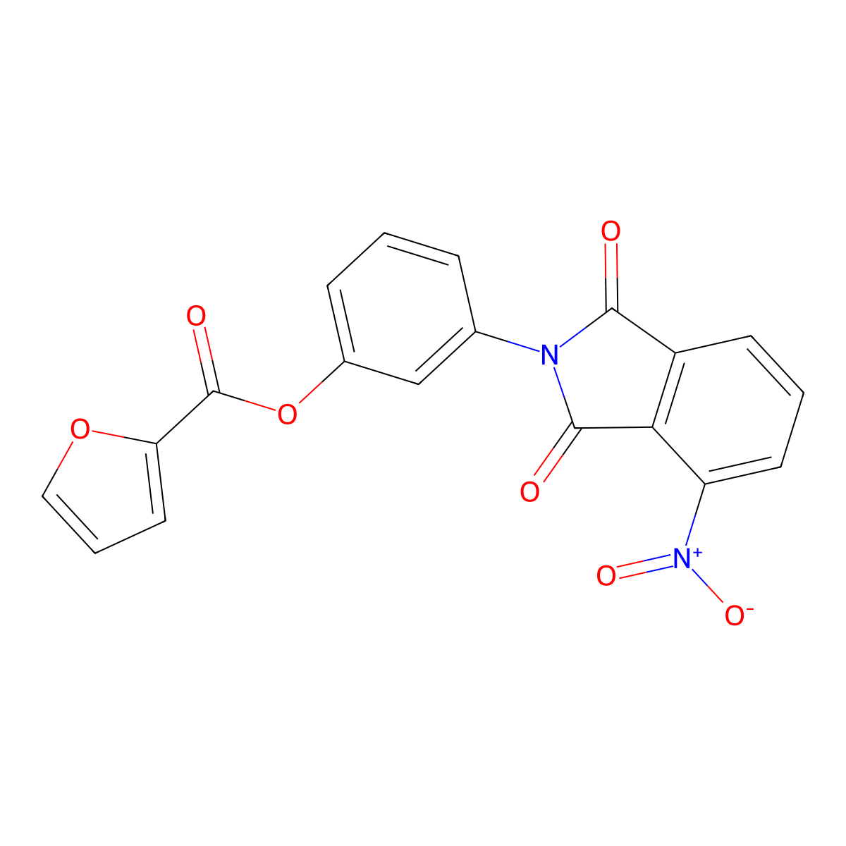 3-(4-nitro-1,3-dioxo-1,3-dihydro-2H-isoindol-2-yl)phenyl furan-2-carboxylate molecular structure, CAS 521297-69-8