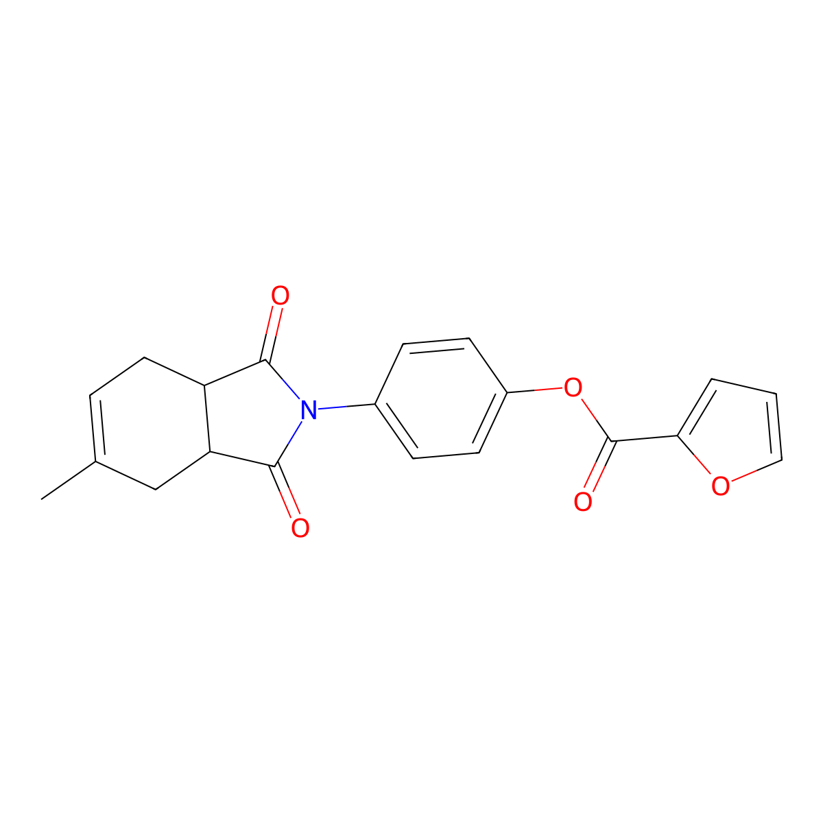 4-(5-methyl-1,3-dioxo-1,3,3a,4,7,7a-hexahydro-2H-isoindol-2-yl)phenyl furan-2-carboxylate molecular structure, CAS 521297-71-2