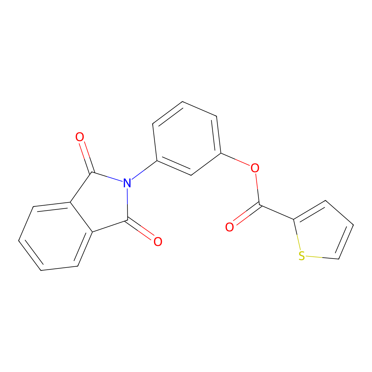 3-(1,3-dioxo-1,3-dihydro-2H-isoindol-2-yl)phenyl thiophene-2-carboxylate molecular structure, CAS 521297-85-8