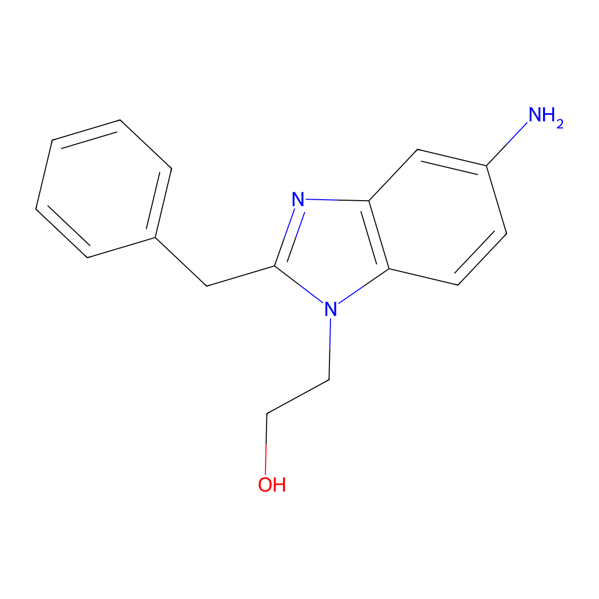 2-(5-Amino-2-benzyl-benzoimidazol-1-yl)-ethanol molecular structure, CAS 521298-38-4