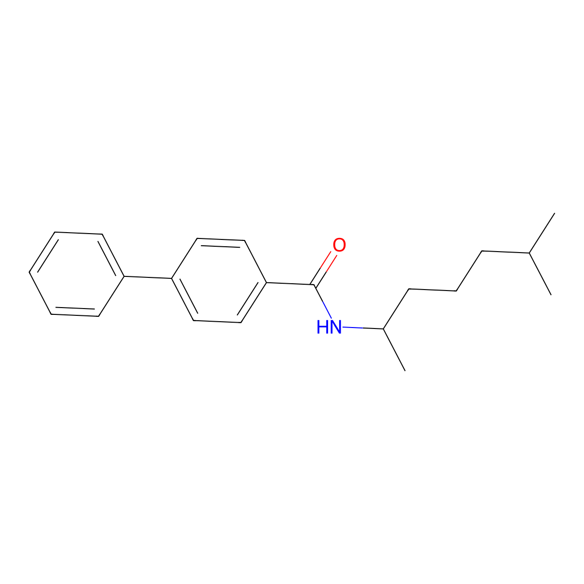 N-(1,5-dimethylhexyl)[1,1'-biphenyl]-4-carboxamide molecular structure, CAS 521299-01-4