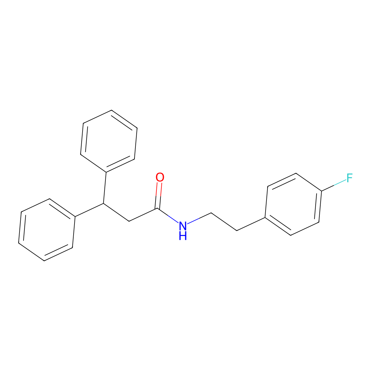 N-[2-(4-fluorophenyl)ethyl]-3,3-diphenylpropanamide molecular structure, CAS 521299-20-7