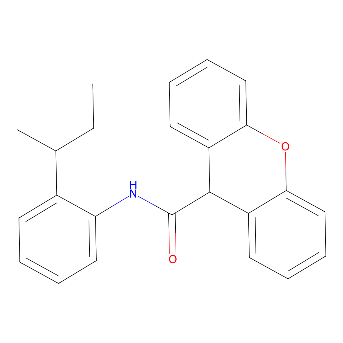 N-[2-(butan-2-yl)phenyl]-9H-xanthene-9-carboxamide molecular structure, CAS 521299-32-1