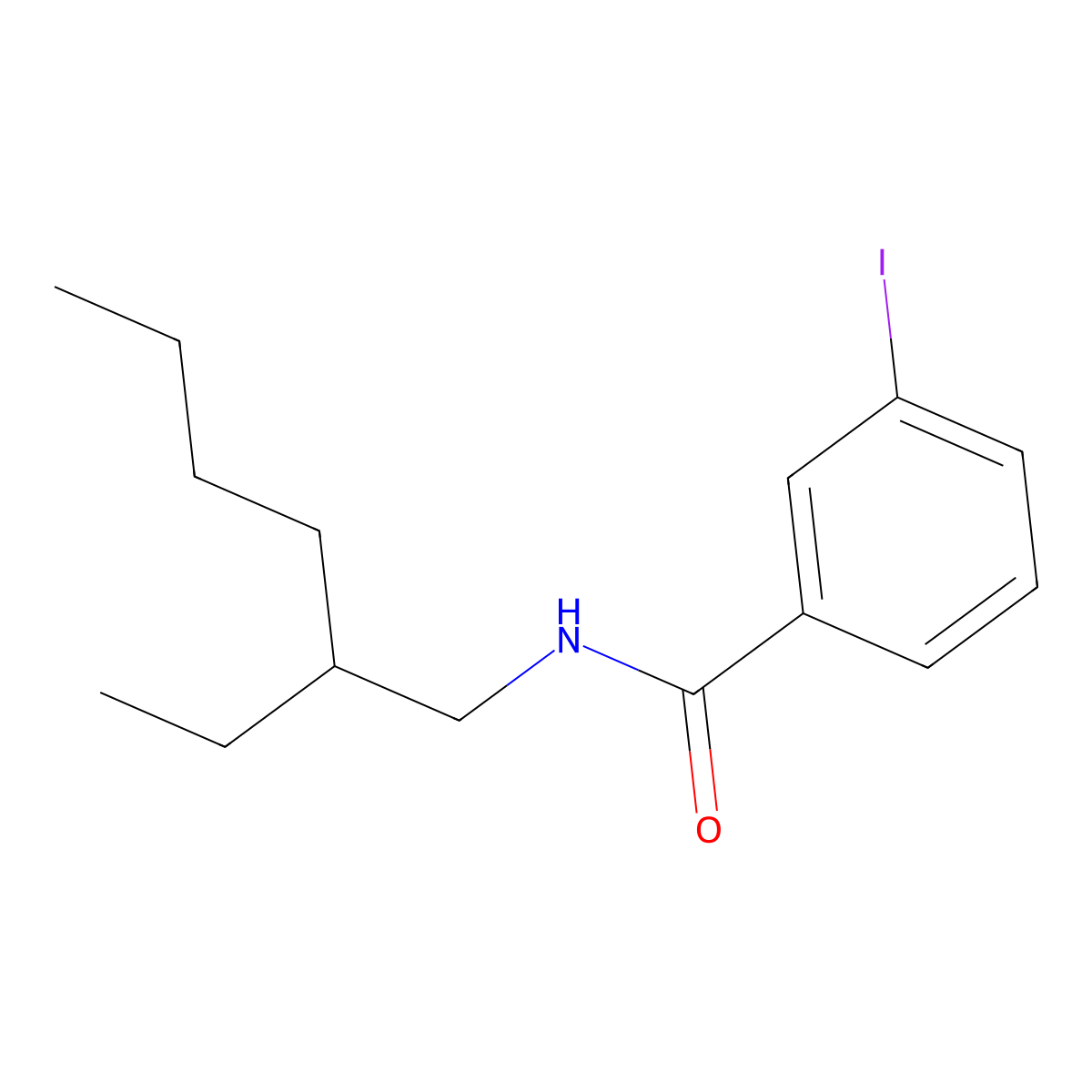 N-(2-ethylhexyl)-3-iodobenzamide molecular structure, CAS 521299-40-1