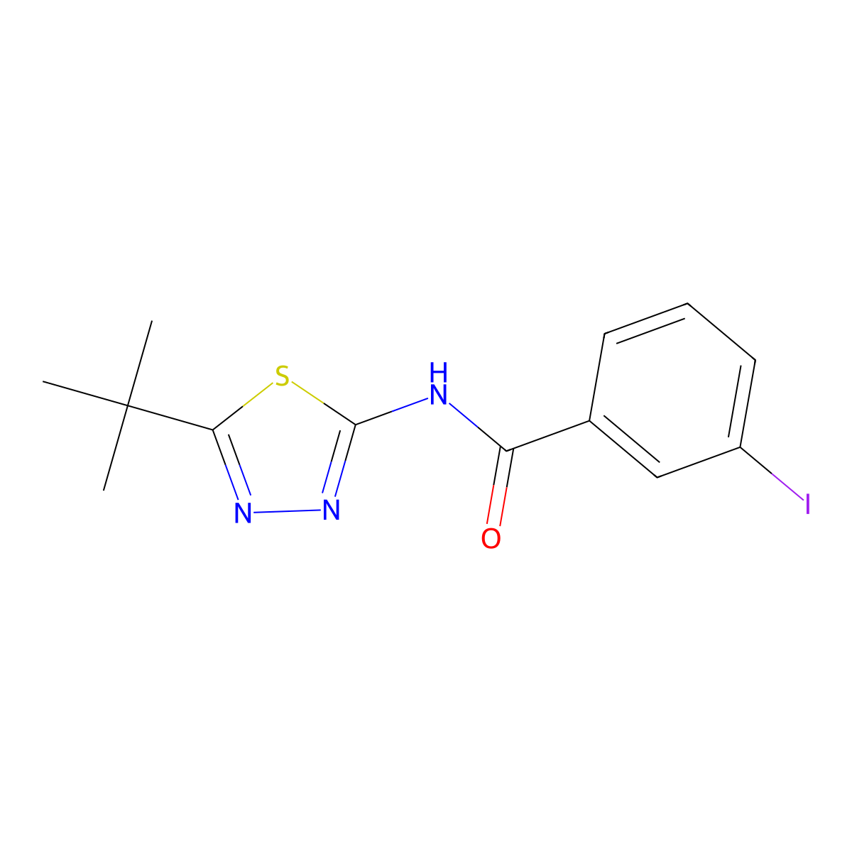N-(5-tert-butyl-1,3,4-thiadiazol-2-yl)-3-iodobenzamide molecular structure, CAS 521299-42-3