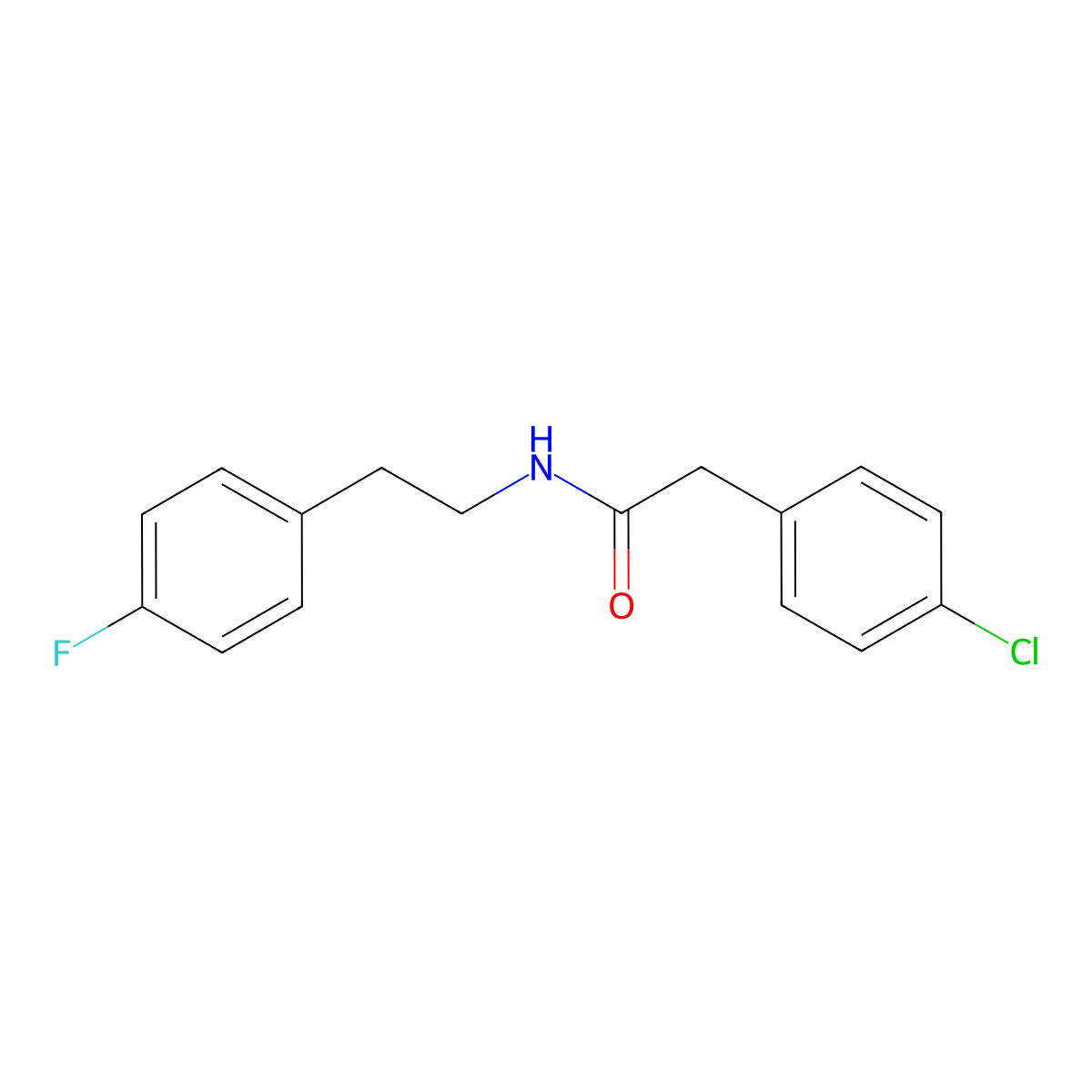 2-(4-chlorophenyl)-N-[2-(4-fluorophenyl)ethyl]acetamide molecular structure, CAS 521299-46-7