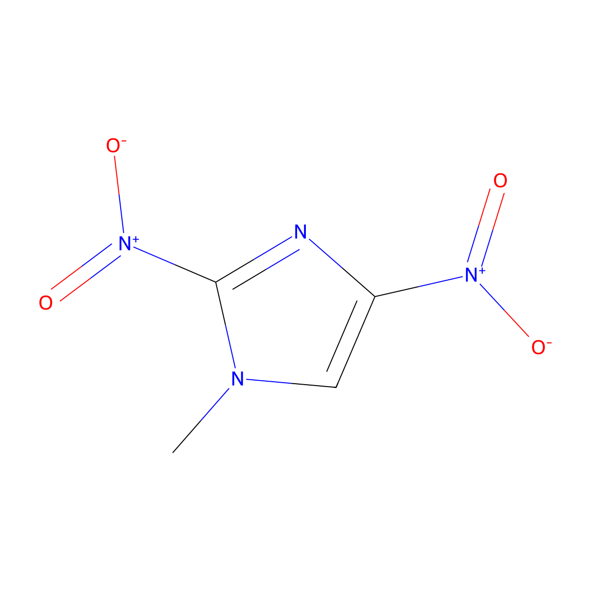 1-Methyl-2,4-dinitro-1H-imidazole molecular structure, CAS 5213-50-3