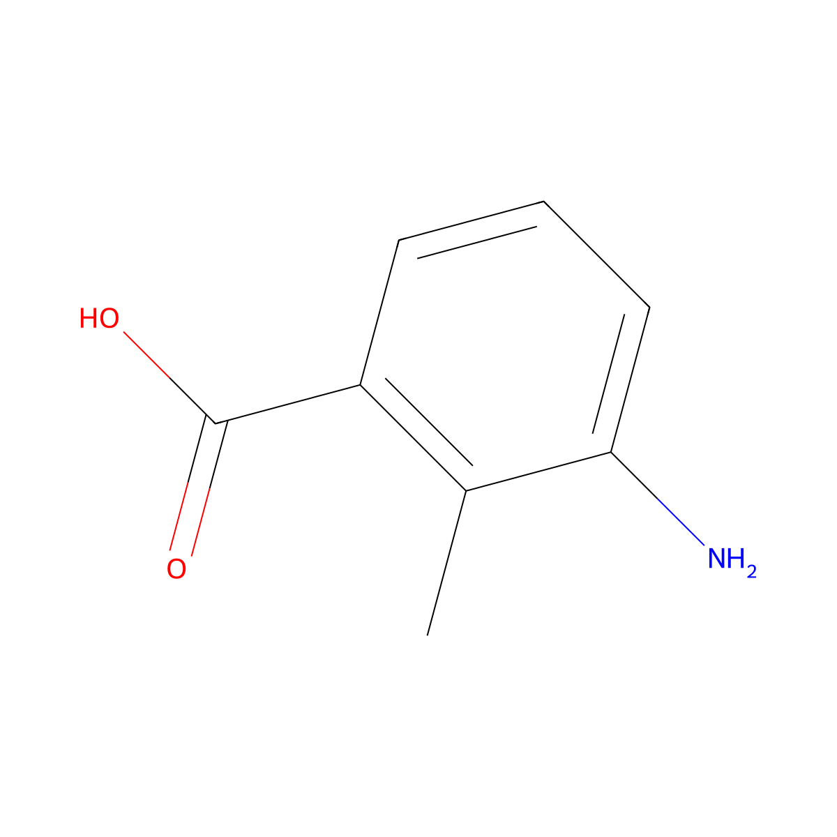 3-Amino-2-methylbenzoic acid molecular structure, CAS 52130-17-3